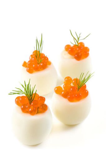 Eggs stuffed with caviar