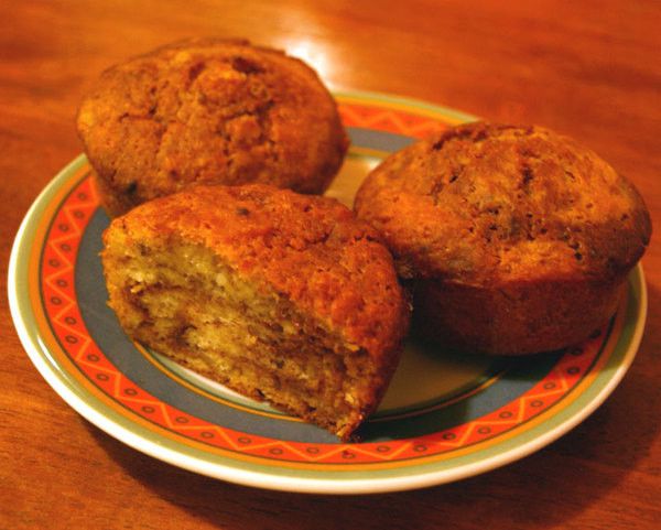 Marble banana muffins