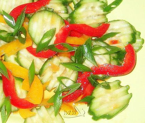Salad of cucumbers and peppers in Asian style