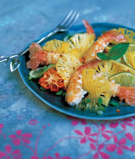 Pineapple carpaccio with langoustines