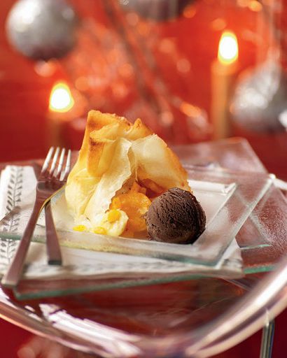 Fruit dessert with sorbet