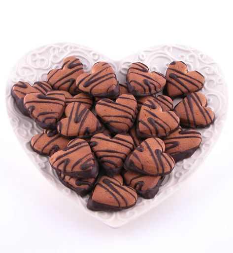 Hearts with chocolate icing