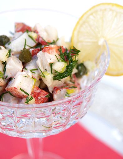 Salad appetizer of lobster meat