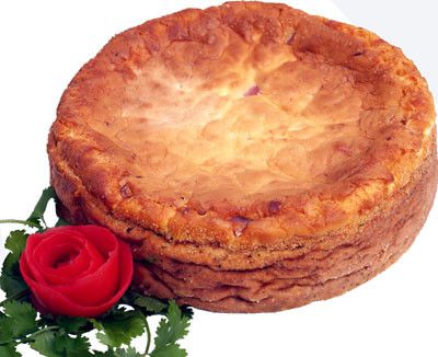 Snack cheesecake with ham and cheese
