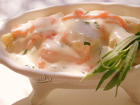 Potato gnocchi with herbs and parmesan cream sauce