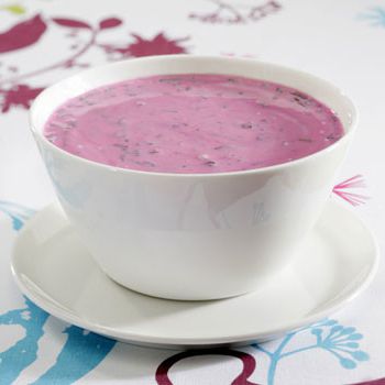 Soup and blueberry yogurt from the singer Barbara