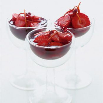 Strawberries in wine
