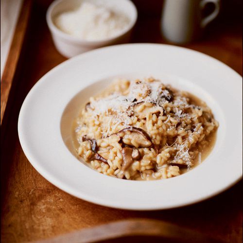 Risotto with porcini mushrooms and chanterelles