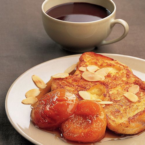 Almond French toast with apricots