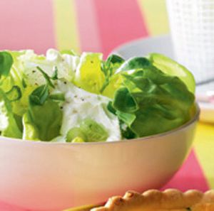 Lettuce with goat cheese