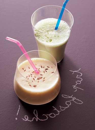 Milk-shake with cucumber and coriander