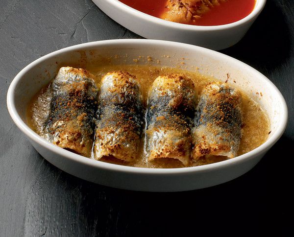 Baked herring with anchovies