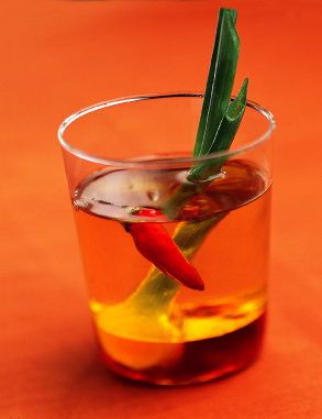 The sauce with red pepper