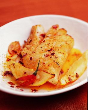 Fish marinated with red pepper