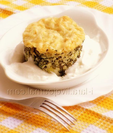 Baked with cheese and spinach