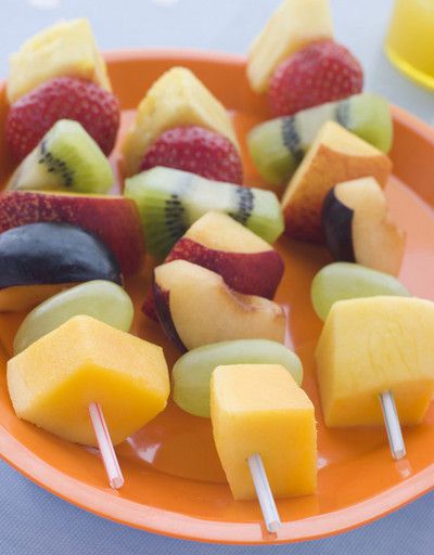 Skewers of fruit