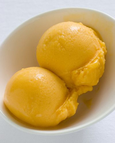 Creamy mango sorbet