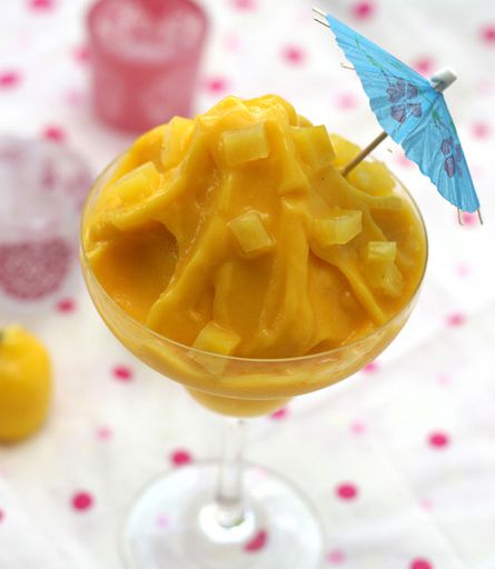 Pineapple-orange sorbet