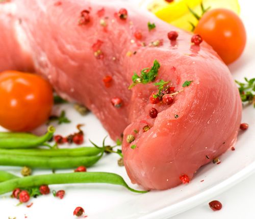 Pork fillet with garnish