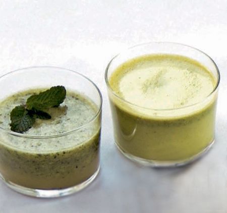 Pistachio milk and mint smoothie
