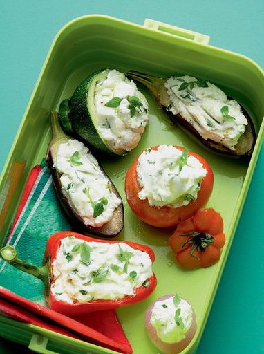 Vegetables stuffed with cheese