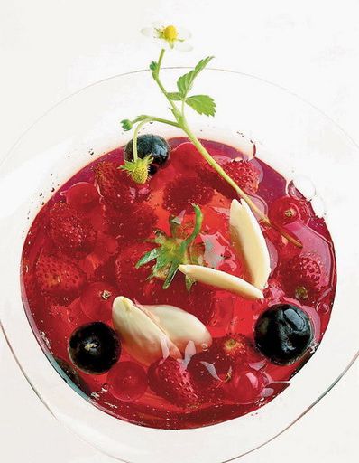 Berries in a pink jelly