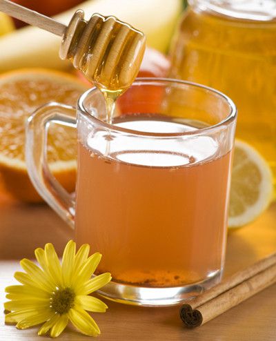 Hot honey lemonade