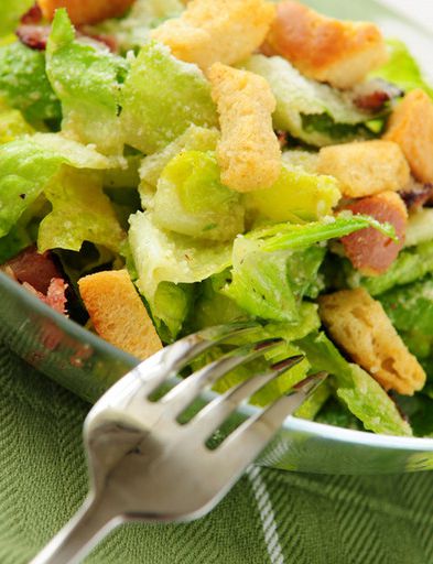 Caesar salad with bacon