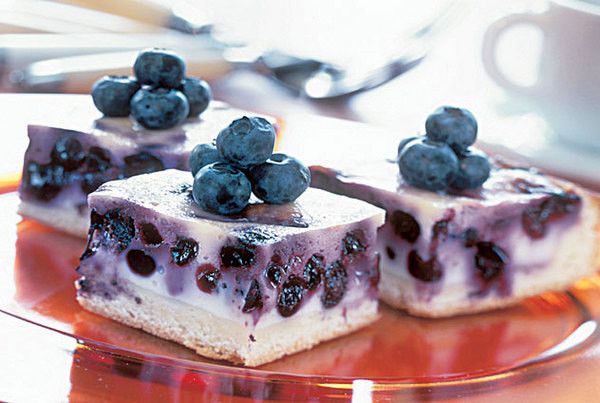 Curd cake with blueberry say cheese!
