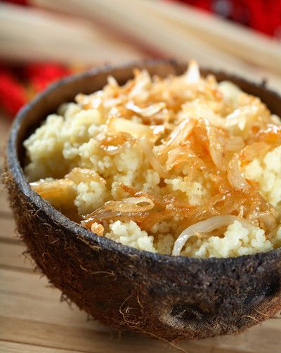 Couscous with vegetables and caramelized onions