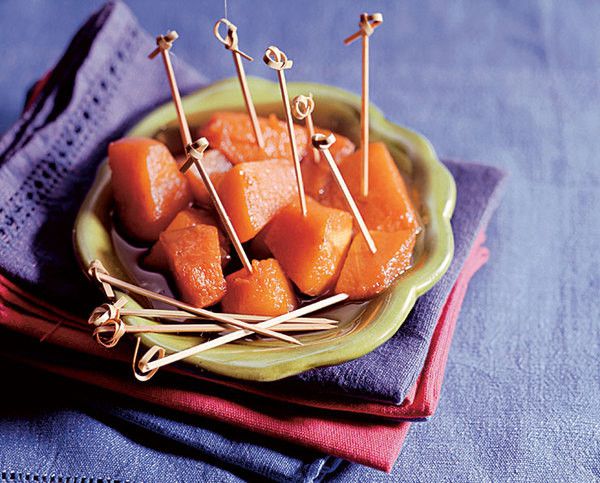 Ice cream with pumpkin glazed cold-hot