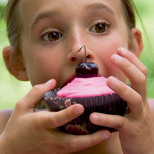 Cupcakes with cherries