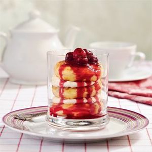 Cheesecakes with cherry sauce on Julia Vysotsky