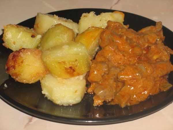 Calf's liver in sweet and sour sauce