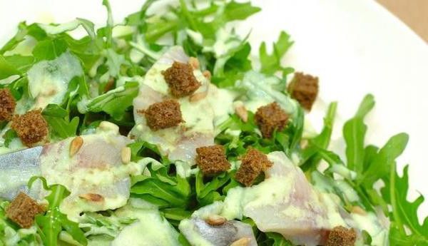 Salad with salted herring