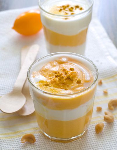 Pumpkin smoothie with yogurt