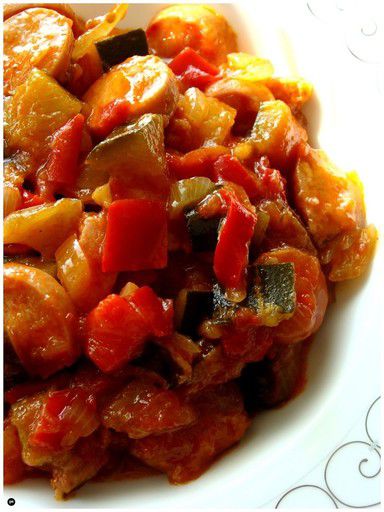 Lecho pepper and tomato