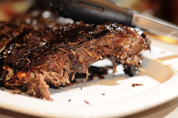 Beef ribs on the grill