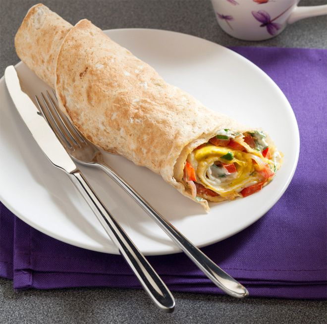 Fried eggs in a pita