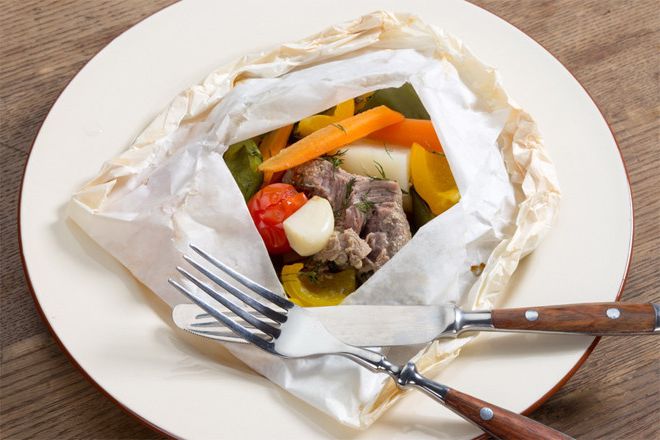 Roasted turkey meat with vegetables
