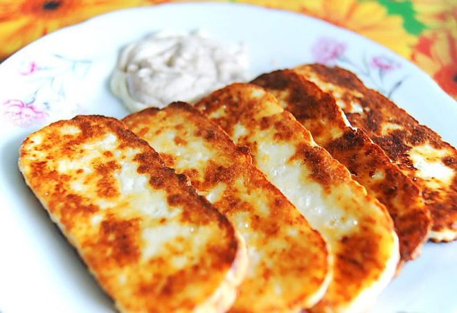Fried cheese Adygei