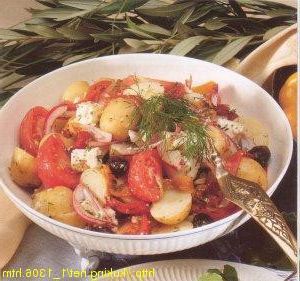 Greek salad with potatoes