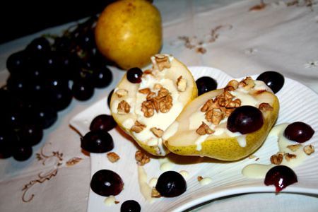 Pears with curd cream