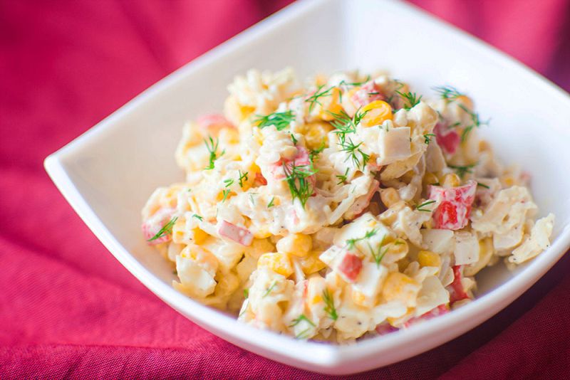 Crab salad with corn
