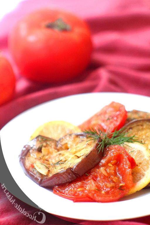 Snack with eggplant and tomatoes