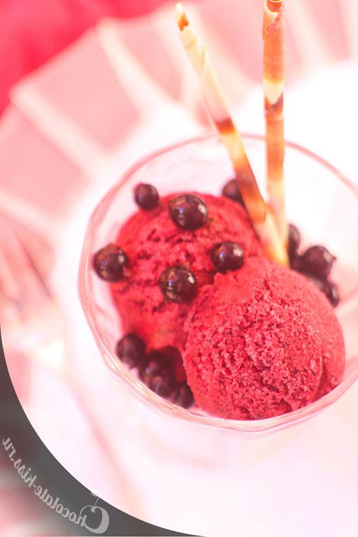 Blueberry ice cream with yogurt
