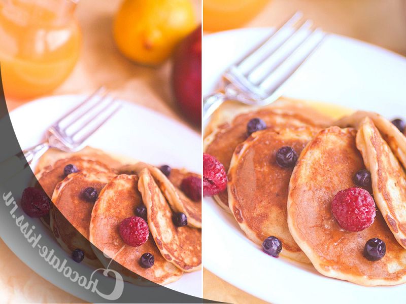 Oat pancakes with mandarin confit and berries
