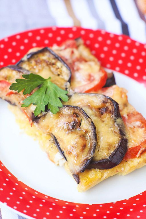 Baked polenta with tomato and eggplant