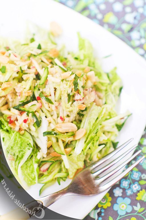 Cucumber salad, apples with honey - lemon dressing