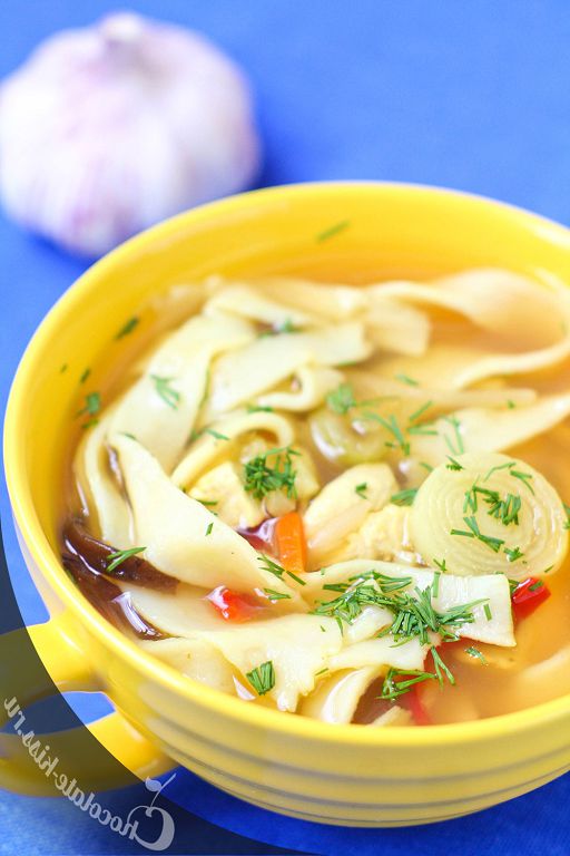 Chinese soup with homemade noodles